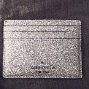 Kate Spade Silver Glitter Card Wallet